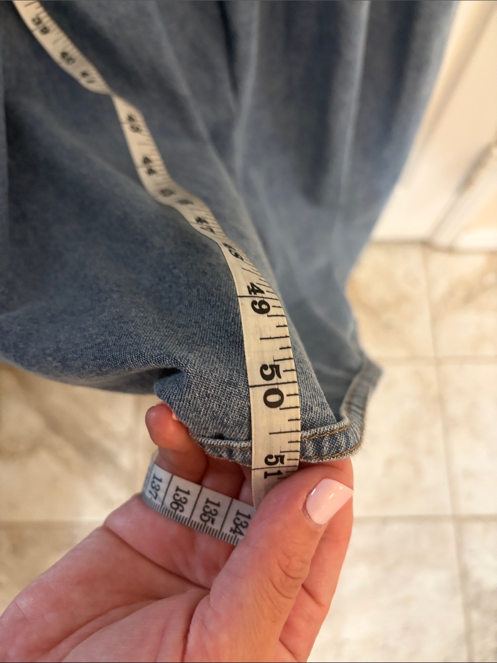 Women's Light Blue Denim Maxi Dress - Picture 7 of 7